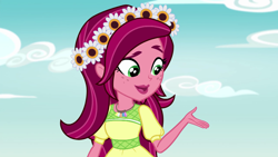 Size: 1280x720 | Tagged: safe, imported from derpibooru, screencap, gloriosa daisy, equestria girls, legend of everfree, female, magical geodes, solo