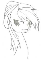 Size: 702x1008 | Tagged: safe, artist:basykail, imported from derpibooru, daring do, pony, bust, female, monochrome, portrait, solo, traditional art