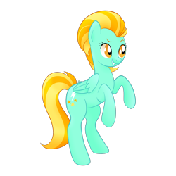 Size: 2000x2000 | Tagged: safe, artist:orcakisses, imported from derpibooru, lightning dust, pegasus, pony, female, grin, happy, mare, rearing, simple background, smiling, solo, transparent background