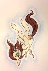 Size: 2060x3063 | Tagged: safe, artist:ameliacostanza, imported from derpibooru, oc, oc only, pony, falling, sad, solo, traditional art
