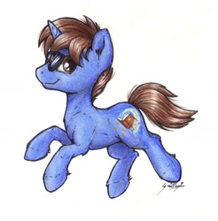 Size: 1524x1549 | Tagged: safe, artist:gaelledragons, imported from derpibooru, oc, oc only, oc:raving story, pony, unicorn, glasses, male, simple background, solo, traditional art, white background