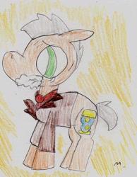 Size: 910x1170 | Tagged: safe, artist:ptitemouette, imported from derpibooru, doctor whooves, time turner, earth pony, pony, doctor who, male, solo, traditional art, war doctor