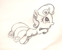 Size: 1562x1269 | Tagged: safe, artist:silversthreads, imported from derpibooru, sweetie belle, pony, daily sketch, female, filly, playing, sketch, solo, traditional art