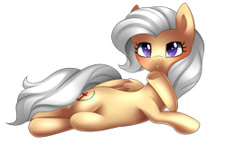 Size: 3434x2195 | Tagged: safe, artist:scarlet-spectrum, imported from derpibooru, oc, oc only, oc:elarise, pegasus, pony, commission, female, looking at you, lying, mare, on side, purple eyes, side, simple background, solo, transparent background, white hair