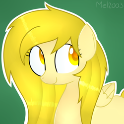 Size: 1700x1700 | Tagged: safe, artist:mel2003, imported from derpibooru, oc, oc only, pegasus, pony, female, green background, mare, simple background, solo