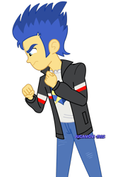 Size: 1024x1448 | Tagged: safe, artist:jucamovi1992, imported from derpibooru, flash sentry, equestria girls, angry, male, solo