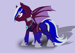 Size: 3507x2480 | Tagged: safe, artist:dratze, imported from derpibooru, oc, oc only, oc:night armor, bat pony, pony, armor, night guard, solo