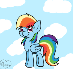 Size: 1611x1527 | Tagged: safe, artist:pelfemon, imported from derpibooru, rainbow dash, pony, cloud, female, solo