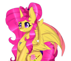 Size: 852x730 | Tagged: safe, artist:clefficia, imported from derpibooru, oc, oc only, oc:rosebud, alicorn, pony, alicorn oc, female, mare, simple background, solo, spread wings, transparent background