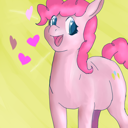 Size: 1500x1500 | Tagged: safe, artist:tacodeltaco, imported from derpibooru, pinkie pie, earth pony, pony, colored pupils, female, heart, heart eyes, looking at you, open mouth, smiling, solo, wingding eyes