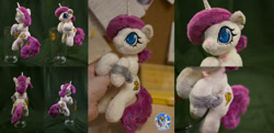 Size: 2069x1000 | Tagged: safe, artist:essorille, imported from derpibooru, oc, oc only, oc:althea, pony, unicorn, bandage, cute, female, glass, hand, irl, mare, photo, plushie, solo