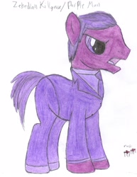 Size: 2550x3300 | Tagged: safe, artist:aridne, imported from derpibooru, earth pony, pony, marvel comics, ponified, solo, the purple man, traditional art