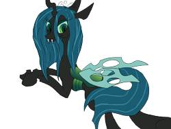 Size: 4000x3000 | Tagged: source needed, safe, artist:waffleberry, imported from derpibooru, queen chrysalis, changeling, changeling queen, fangs, female, simple background, solo, transparent background