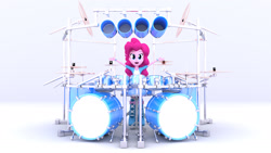 Size: 1920x1080 | Tagged: safe, artist:creatorofpony, artist:mkevinadam, imported from derpibooru, pinkie pie, equestria girls, 3d, cymbals, drum kit, drums, female, looking at you, musical instrument, snare drum, solo