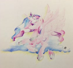 Size: 2883x2701 | Tagged: safe, artist:adetuddymax, imported from derpibooru, oc, oc only, alicorn, pony, alicorn oc, commission, long hair, simple background, solo, traditional art