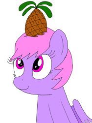 Size: 1200x1600 | Tagged: safe, artist:toyminator900, imported from derpibooru, oc, oc only, oc:melody notes, pegasus, pony, food, looking up, pineapple, simple background, solo, transparent background