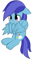 Size: 3000x5402 | Tagged: safe, artist:lavdraws, artist:phinpie, imported from derpibooru, oc, oc only, oc:sierra nightingale, pegasus, pony, absurd resolution, blushing, cutie mark, floppy ears, flying, male, simple background, smiling, solo, transparent background, vector