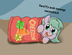 Size: 1398x1080 | Tagged: safe, artist:fluffsplosion, imported from derpibooru, oc, oc only, fluffy pony, bag, chips, food, solo