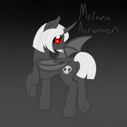 Size: 2500x2500 | Tagged: safe, artist:glacierfrostclaw, imported from derpibooru, oc, oc only, oc:morana aeronwen, alicorn, bat pony, bat pony alicorn, apocalypse pony, death, red eyes, slit eyes, slit pupils, solo