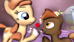 Size: 3840x2160 | Tagged: safe, artist:viranimation, imported from derpibooru, button mash, pipsqueak, zippoorwhill, oc, oc:cream heart, 3d, arcade, buttoncest, flower, hoof polish, implied incest, implied shipping, incest, mother and son, nail polish, rose, shipping, source filmmaker