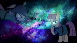 Size: 1920x1080 | Tagged: safe, artist:dovahbruh, imported from derpibooru, boulder (pet), maud pie, earth pony, pony, boulder (g4), clothes, double, female, helmet, kaiser maud, mare, nebula, solo, space, vector, wallpaper