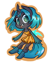 Size: 458x600 | Tagged: safe, artist:dinkelion, imported from derpibooru, oc, oc only, anthro, changeling, changeling oc, chibi, simple background, solo, transparent background