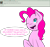 Size: 1024x958 | Tagged: safe, artist:yogfan, imported from derpibooru, pinkie pie, ask, deviantart, female, one eye closed, raised hoof, simple background, solo, transparent background, wink