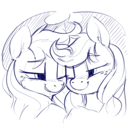 Size: 1280x1280 | Tagged: safe, artist:dimfann, imported from derpibooru, applejack, blushing, female, jackjack, lesbian, monochrome, one eye closed, self ponidox, selfcest, shipping, simple background, smiling, white background, wink