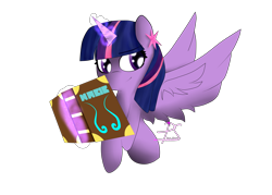 Size: 5600x4000 | Tagged: safe, artist:lyres-art, imported from derpibooru, twilight sparkle, alicorn, pony, absurd resolution, book, bust, ear piercing, earring, female, jewelry, magic, piercing, simple background, smiling, solo, telekinesis, transparent background, twilight sparkle (alicorn)
