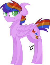 Size: 594x779 | Tagged: safe, artist:gallantserver, artist:thepegasisterpony, imported from derpibooru, oc, oc only, pegasus, pony, offspring's offspring, parent:oc:ocean ace, parent:oc:sundancer, rainbow hair, simple background, solo, transparent background