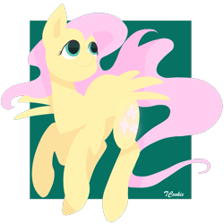 Size: 1125x1125 | Tagged: safe, artist:suicidertk, imported from derpibooru, fluttershy, pegasus, pony, female, flat colors, green background, head turn, lineless, looking away, looking up, mare, simple background, solo, spread wings, transparent background, turned head, wings