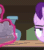 Size: 720x810 | Tagged: safe, imported from derpibooru, screencap, starlight glimmer, uncommon bond, animated, book, bored, cropped, fake smile, female, forced smile, frown, gif, grin, grumpy, implied twilight sparkle, levitation, magic, smiling, solo, statue, telekinesis