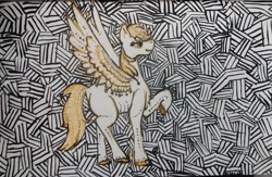 Size: 1280x835 | Tagged: safe, artist:daydragon13, imported from derpibooru, derpy hooves, pony, female, raised hoof, solo, traditional art