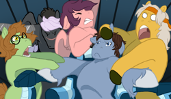 Size: 840x486 | Tagged: safe, artist:invader-sah, imported from derpibooru, pony, blue lion, cockpit, deadpan, hunk, katie holt, keith, keith kogane, lance (voltron), pidge, ponified, scene interpretation, screaming, takashi shirogane, voltron legendary defender