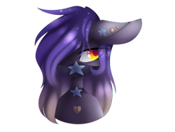 Size: 1024x768 | Tagged: safe, artist:hyshyy, imported from derpibooru, oc, oc only, oc:starlocks, pony, bust, female, mare, mask, portrait, simple background, solo, transparent background