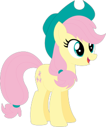 Size: 1024x1229 | Tagged: safe, artist:ra1nb0wk1tty, imported from derpibooru, applejack, fluttershy, earth pony, pony, female, mare, palette swap, recolor, simple background, solo, transparent background