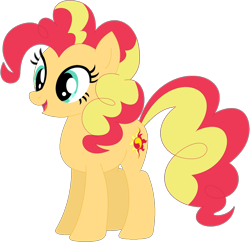 Size: 1024x991 | Tagged: safe, artist:ra1nb0wk1tty, imported from derpibooru, pinkie pie, sunset shimmer, earth pony, pony, female, mare, palette swap, recolor, simple background, solo, transparent background