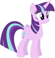 Size: 1024x1091 | Tagged: safe, artist:ra1nb0wk1tty, imported from derpibooru, starlight glimmer, twilight sparkle, alicorn, pony, female, hilarious in hindsight, mare, recolor, simple background, solo, transparent background, twilight sparkle (alicorn)