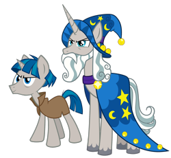 Size: 1800x1656 | Tagged: safe, artist:thecheeseburger, imported from derpibooru, star swirl the bearded, stygian, pony, unicorn, shadow play, hat, male, simple background, stallion, transparent background, vector, wizard, wizard hat