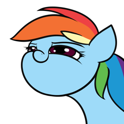 Size: 1280x1280 | Tagged: safe, artist:elzzombie, imported from derpibooru, rainbow dash, pony, faic, female, mare, rainbow dash is best facemaker, reaction image, simple background, smiling, smug, smugdash, solo, transparent background