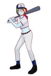 Size: 701x1033 | Tagged: safe, artist:fj-c, imported from derpibooru, rainbow dash, equestria girls, baseball, baseball bat, baseball cap, belly button, cap, clothes, hat, midriff, new york yankees, short shirt, simple background, sports, transparent background