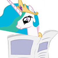 Size: 200x200 | Tagged: safe, imported from derpibooru, princess celestia, alicorn, pony, female, newspaper, simple background, solo, white background
