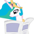 Size: 200x200 | Tagged: safe, imported from derpibooru, princess celestia, alicorn, pony, female, newspaper, simple background, solo, white background