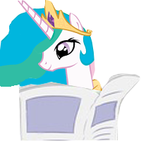 Size: 200x200 | Tagged: safe, imported from derpibooru, princess celestia, pony, female, mare, newspaper, simple background, solo, transparent background