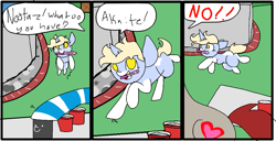 Size: 1385x709 | Tagged: safe, artist:nootaz, imported from derpibooru, oc, oc only, oc:nootaz, oc:ponepony, comic, knife, meme