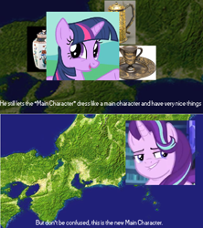 Size: 640x721 | Tagged: safe, imported from derpibooru, starlight glimmer, twilight sparkle, pony, unicorn, bill wurtz, history of japan, image macro, meme