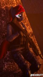 Size: 1440x2560 | Tagged: safe, artist:bwaebutt, imported from derpibooru, oc, oc only, oc:bwae, anthro, 3d, ak74, bulletproof vest, female, gun, rifle, solo, source filmmaker, weapon