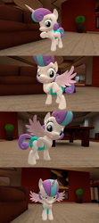 Size: 1920x4320 | Tagged: safe, artist:papadragon69, imported from derpibooru, princess flurry heart, pony, 3d, baby, baby pony, comic, diaper, source filmmaker, undressing