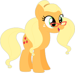 Size: 1024x995 | Tagged: safe, artist:ra1nb0wk1tty, imported from derpibooru, applejack, sugarcoat, earth pony, pony, equestria girls ponified, female, glasses, mare, ponified, recolor, simple background, solo, transparent background