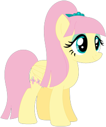 Size: 1024x1218 | Tagged: safe, artist:ra1nb0wk1tty, imported from derpibooru, fluttershy, sour sweet, pegasus, pony, equestria girls ponified, eyelashes, eyeshadow, female, folded wings, makeup, mare, pink mane, ponified, recolor, simple background, smiling, solo, standing, teal eyes, transparent background, wings